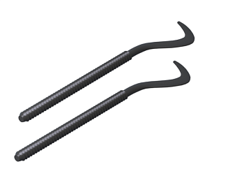 Комплект плоских кронштейнов с дюбелями 7,2х170мм, черные